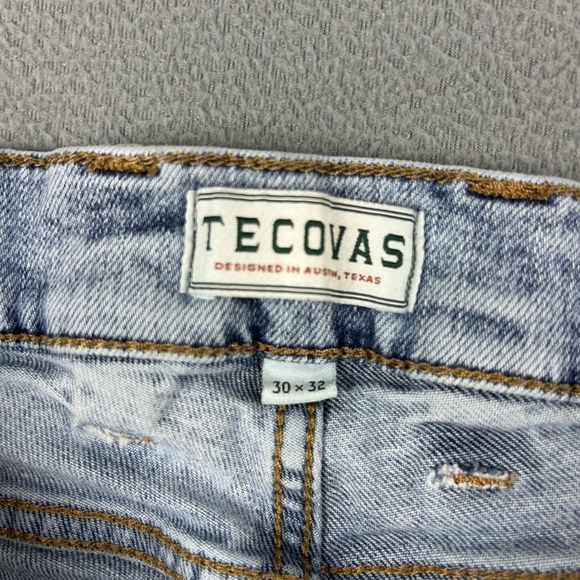 Tecovas Jeans Mens 30x32 Light Blue Wash Slim Jean Stretch Denim Western Casual - Picture 4 of 10